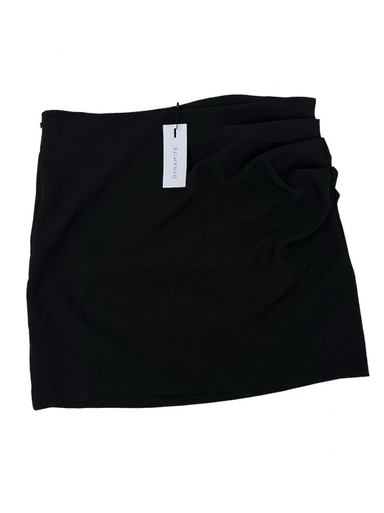 Dynamite Dresses & Skirts - NWT Black Ruched Side Mini Skirt Side Zip Dynamite Size Large Office Academia